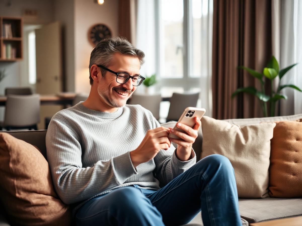 Resident paying rent on phone